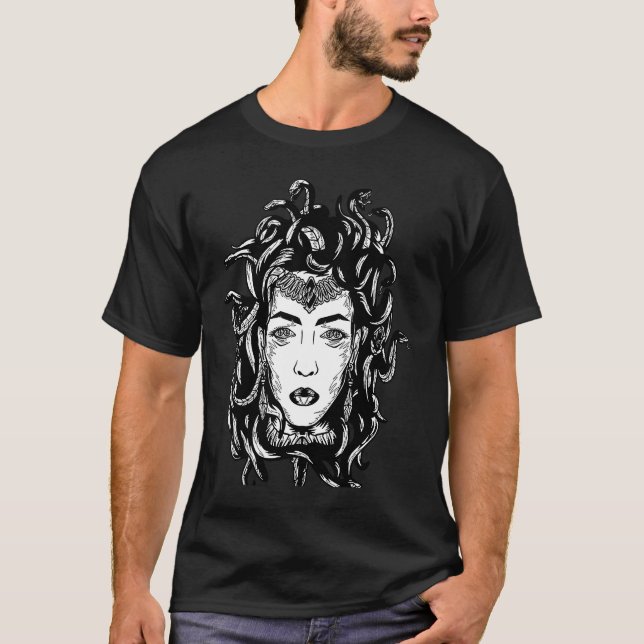 Camiseta Medusa Cabeça Cobra Cabelo de Cabelo Grego (Frente)