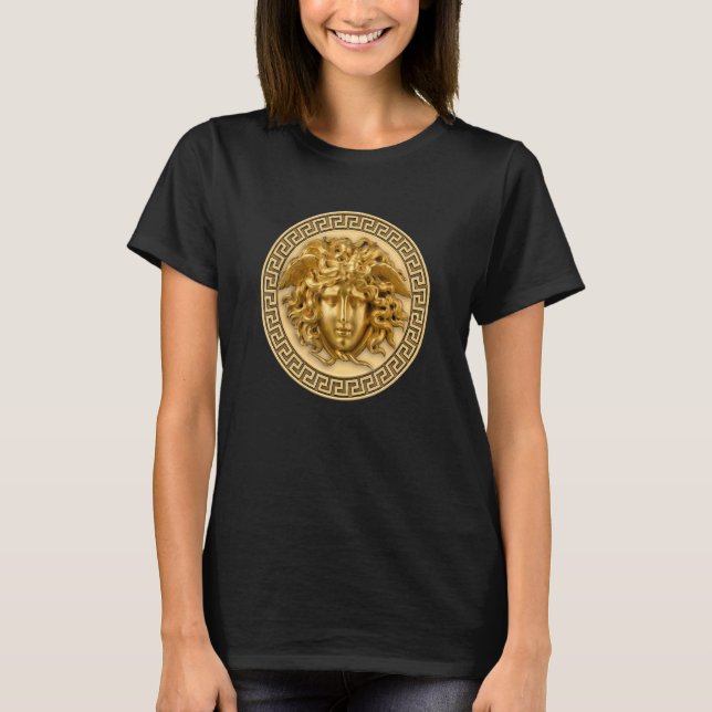 Camiseta Medusa Cabeça Mito Gorgon Cobra Cabelo Mito Grego  (Frente)