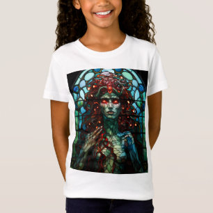 Camiseta Medusa - Estilo de Tiffany da Janela de Vidro Este