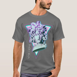 Camiseta Medusa Glitch Synthwave 90s - estética