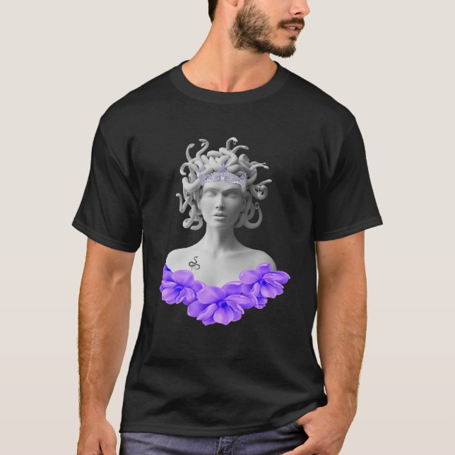 Camiseta Medusa Gorgon Grego Mitologia Roxo (Frente)