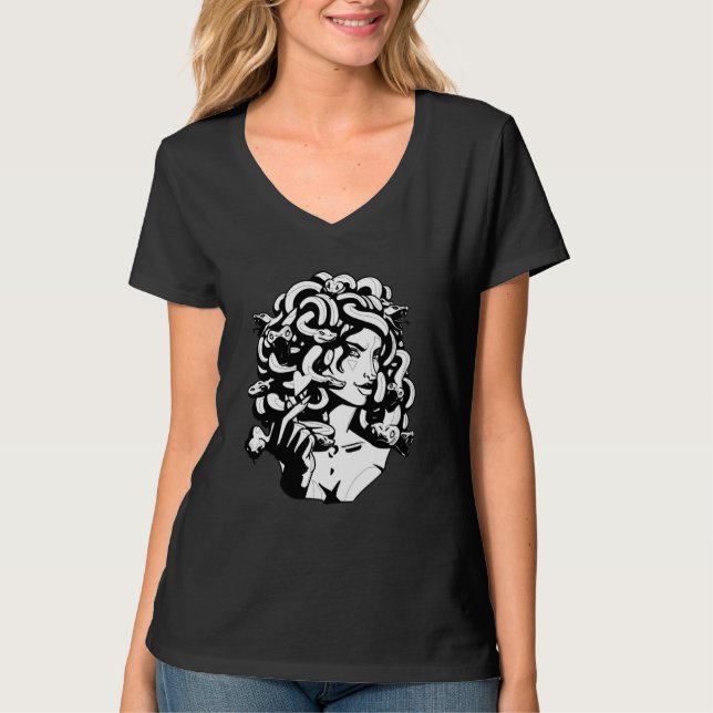 Camiseta Medusa Head Snake Hair Greek Mythology Ancient Lov (Frente)