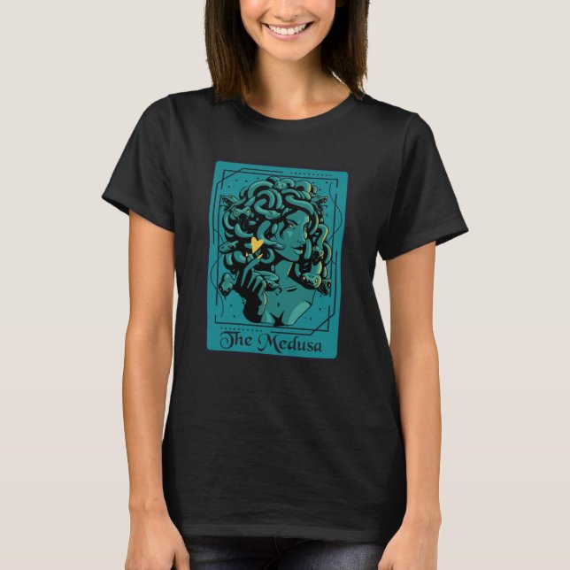 Camiseta Medusa Love Snake head Tarot Card Snakes Ancient G (Frente)