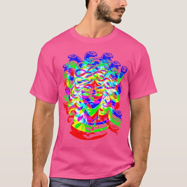 Camiseta Medusa Trippy Vaporwave Techno Rave Edm (Frente)