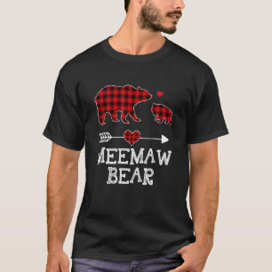 Camiseta Meemaw Bear Buffalo Xadrez Red Buffalo Xadrez