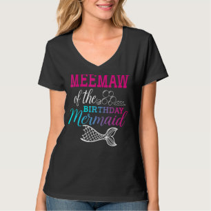 Camiseta Meemaw Da Sereia De Aniversário Mãe Da