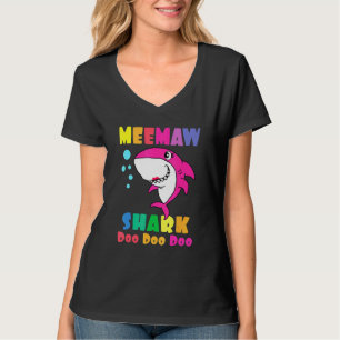 Camiseta Meemaw Shark Dia de as mães Para Mulheres Mãe