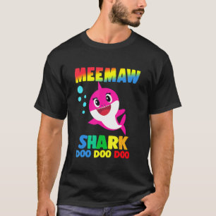 Camiseta Meemaw Shark Meemaw Família de Tubarões Dia de as