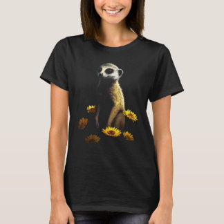 Camiseta Meerkat Artwork  Animal Flowers Animal Meerkat