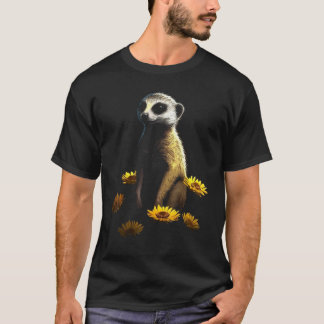 Camiseta Meerkat Artwork  Animal Flowers Animal Meerkat