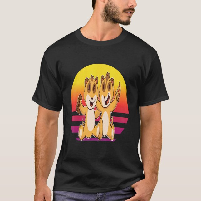 Camiseta Meerkat Baby Sunset Favorite Gaming Animal (Frente)