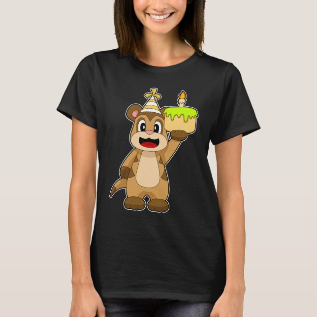 Camiseta Meerkat Birthday Candle Cake (Frente)