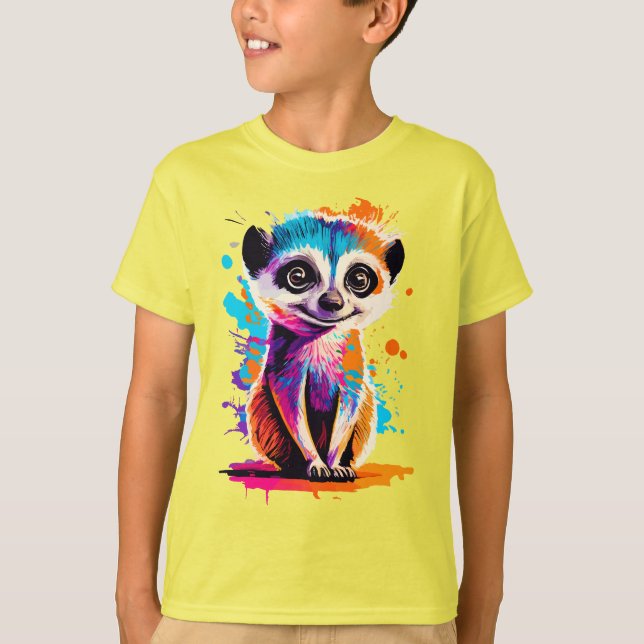 Camiseta Meerkat Bonito - Menino Meerkat Colorful - Meerkat (Frente)
