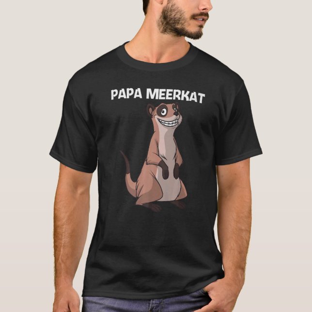 Camiseta Meerkat Bonito Para Homens Pai Meerkat Mongoose 1 (Frente)
