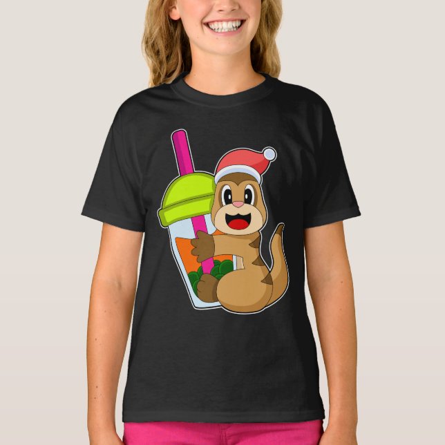 Camiseta Meerkat Christmas Bubble tea (Frente)