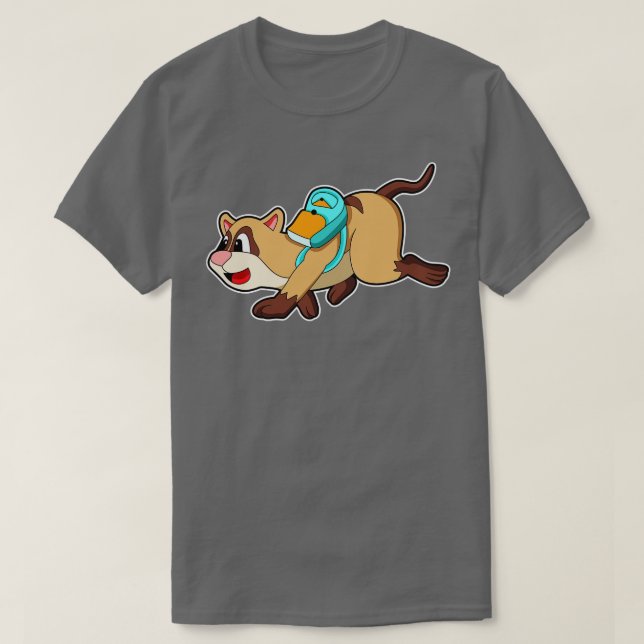 Camiseta Meerkat com Backpack 2 (Frente do Design)