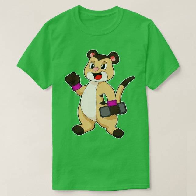 Camiseta Meerkat com Dumbbell (Frente do Design)