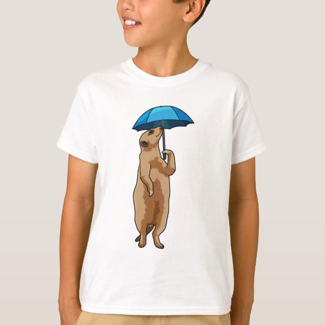 Camiseta Meerkat com guarda-chuva (Frente)