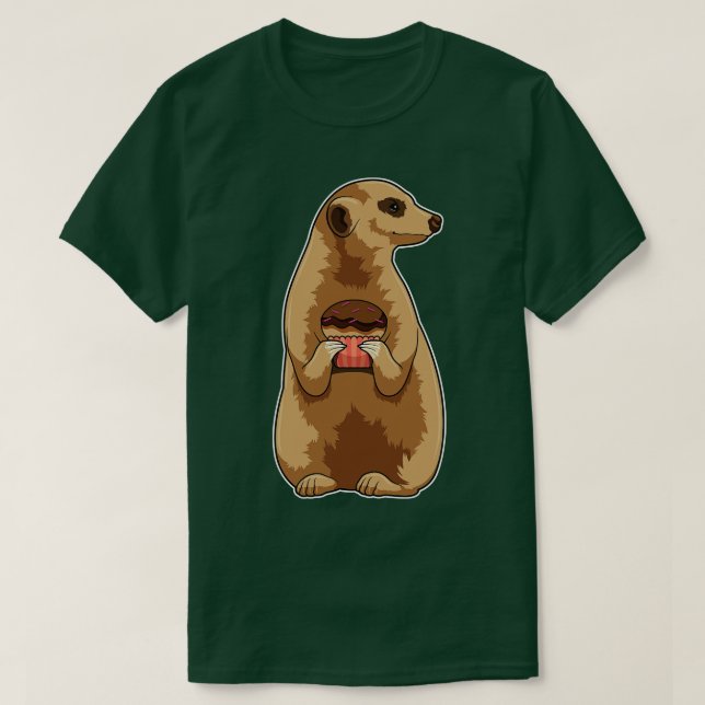 Camiseta Meerkat com Muffin (Frente do Design)