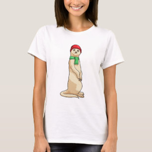 Camiseta Meerkat com o Chapéu e o Scarf
