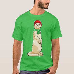 Camiseta Meerkat com o Chapéu e o Scarf