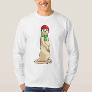 Camiseta Meerkat com o Chapéu e o Scarf