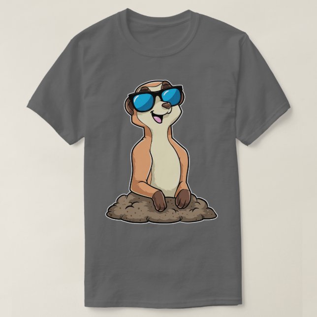 Camiseta Meerkat com óculos 2 (Frente do Design)