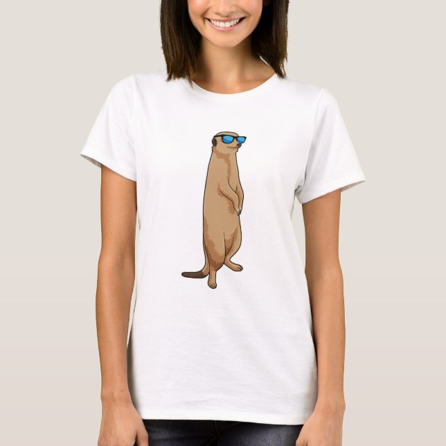 Camiseta Meerkat com óculos de sol (Frente)