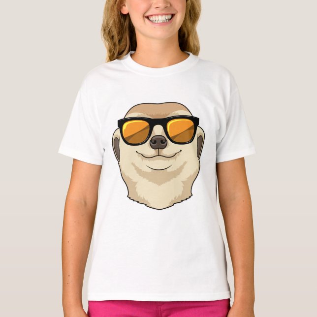 Camiseta Meerkat com óculos de sol (Frente)