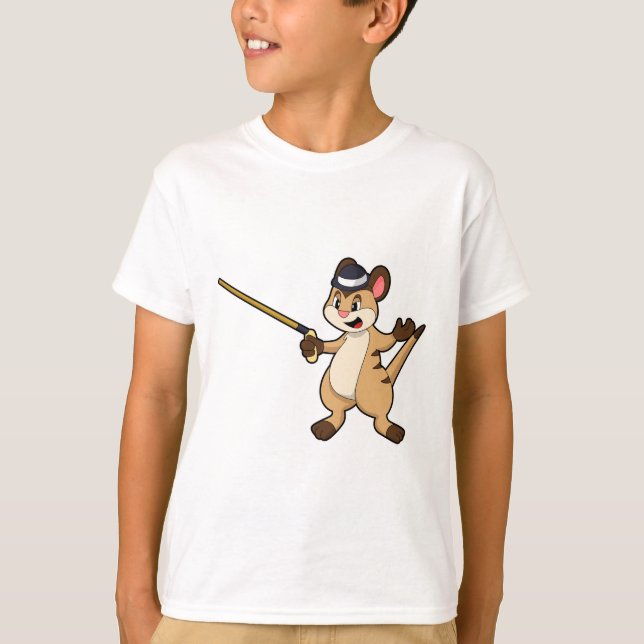Camiseta Meerkat com palito de chapéu e caminhada (Frente)