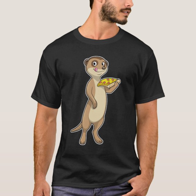 Camiseta Meerkat com Pizza (Frente)