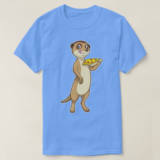 Camiseta Meerkat com Pizza (Frente do Design)