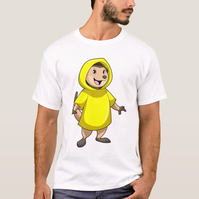 Camiseta Meerkat com Raincoat (Frente)