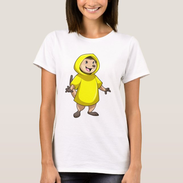 Camiseta Meerkat com Raincoat (Frente)