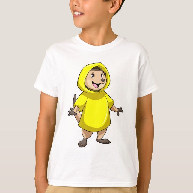 Camiseta Meerkat com Raincoat (Frente)