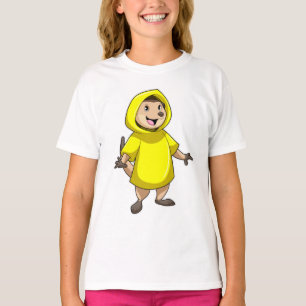 Camiseta Meerkat com Raincoat