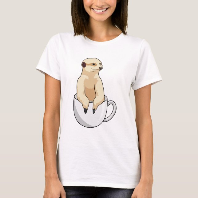 Camiseta Meerkat com Taça de Café (Frente)