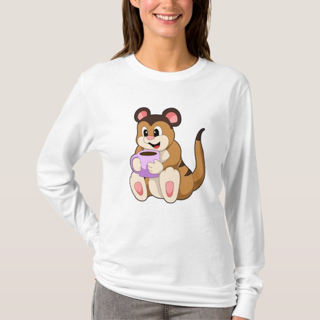 Camiseta Meerkat com Taça de Café (Frente)