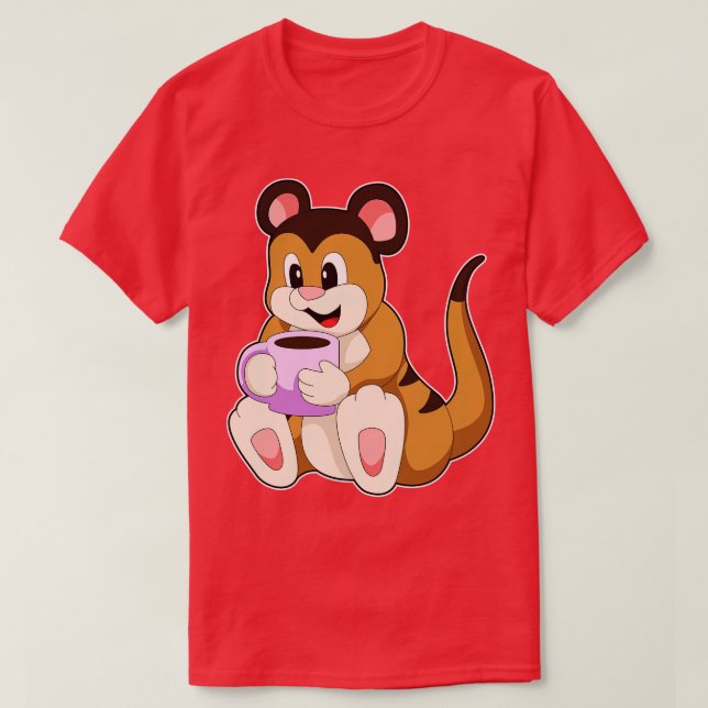 Camiseta Meerkat com Taça do Café 1 (Frente do Design)