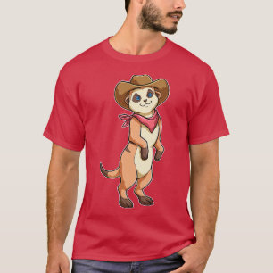 Camiseta Meerkat como Cowboy com Scarf