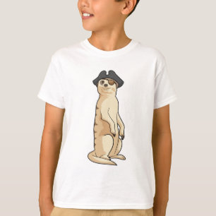 Camiseta Meerkat como pirata com chapéu pirata