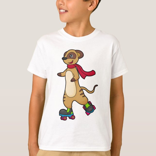 Camiseta Meerkat como Skater com skates Roller (Frente)
