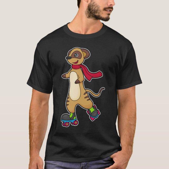 Camiseta Meerkat como Skater com skates Roller (Frente)
