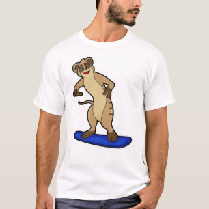 Camiseta Meerkat como Snowboarder com Snowboard