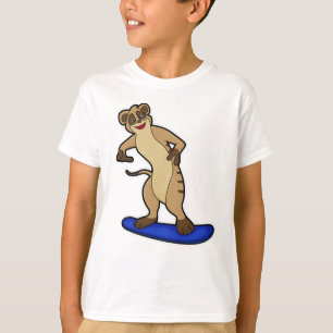 Camiseta Meerkat como Snowboarder com Snowboard