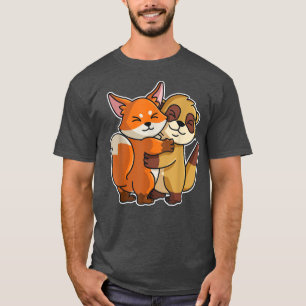 Camiseta Meerkat e Fo Cute Animais para Mulheres Animal Hug