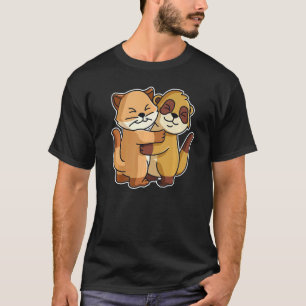 Camiseta Meerkat E Gatos Cute Animais Para Abate De Animais