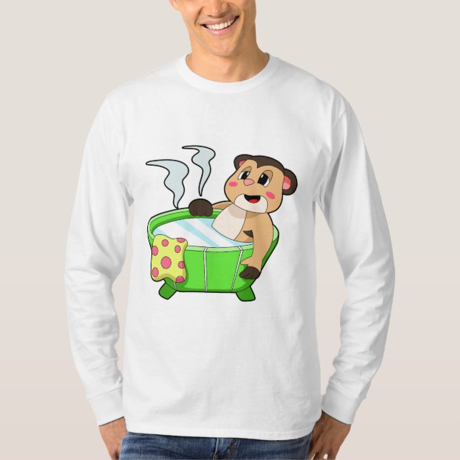 Camiseta Meerkat em Bathing na Bathtub (Frente)