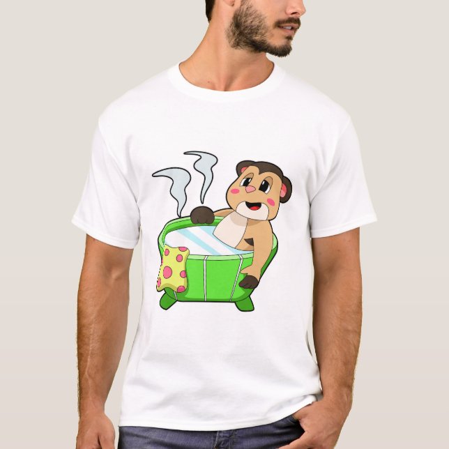 Camiseta Meerkat em Bathing na Bathtub (Frente)