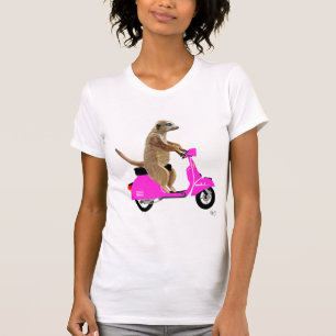 Camiseta Meerkat em Moped Rosa